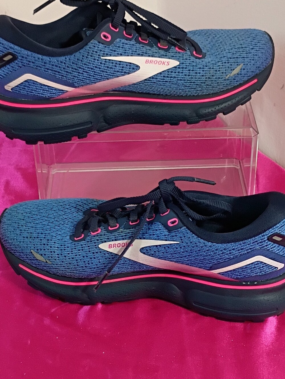 Brooks Ghost 15 Women's SZ 7.5B Blue Peacoat Pink